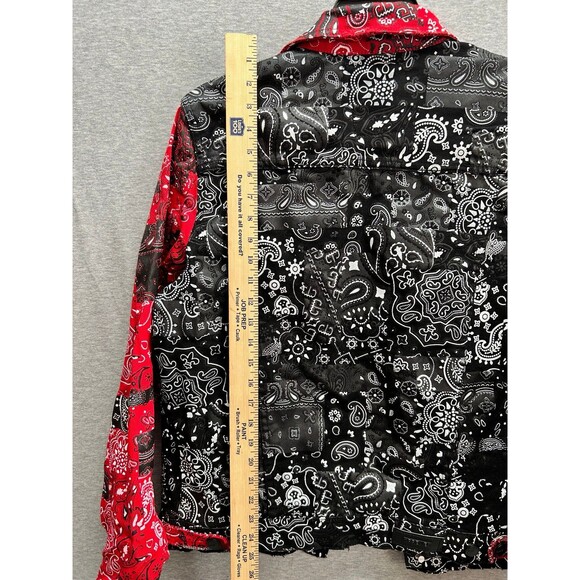 Preme Black Red Printed Jacket Heavy Denim Size M (9-03m) - Picture 12 of 12